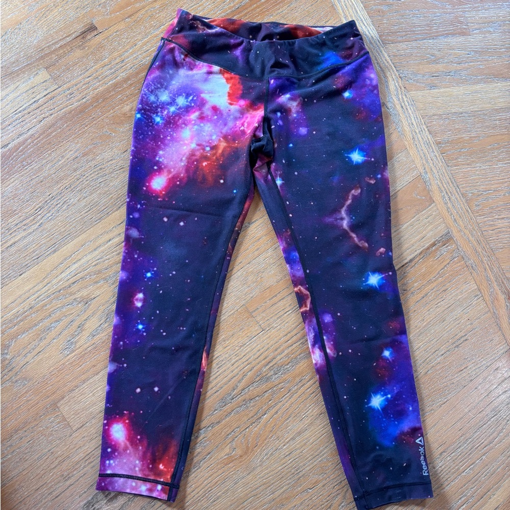 Reebok Cosmic Print Leggings - Black and Purple